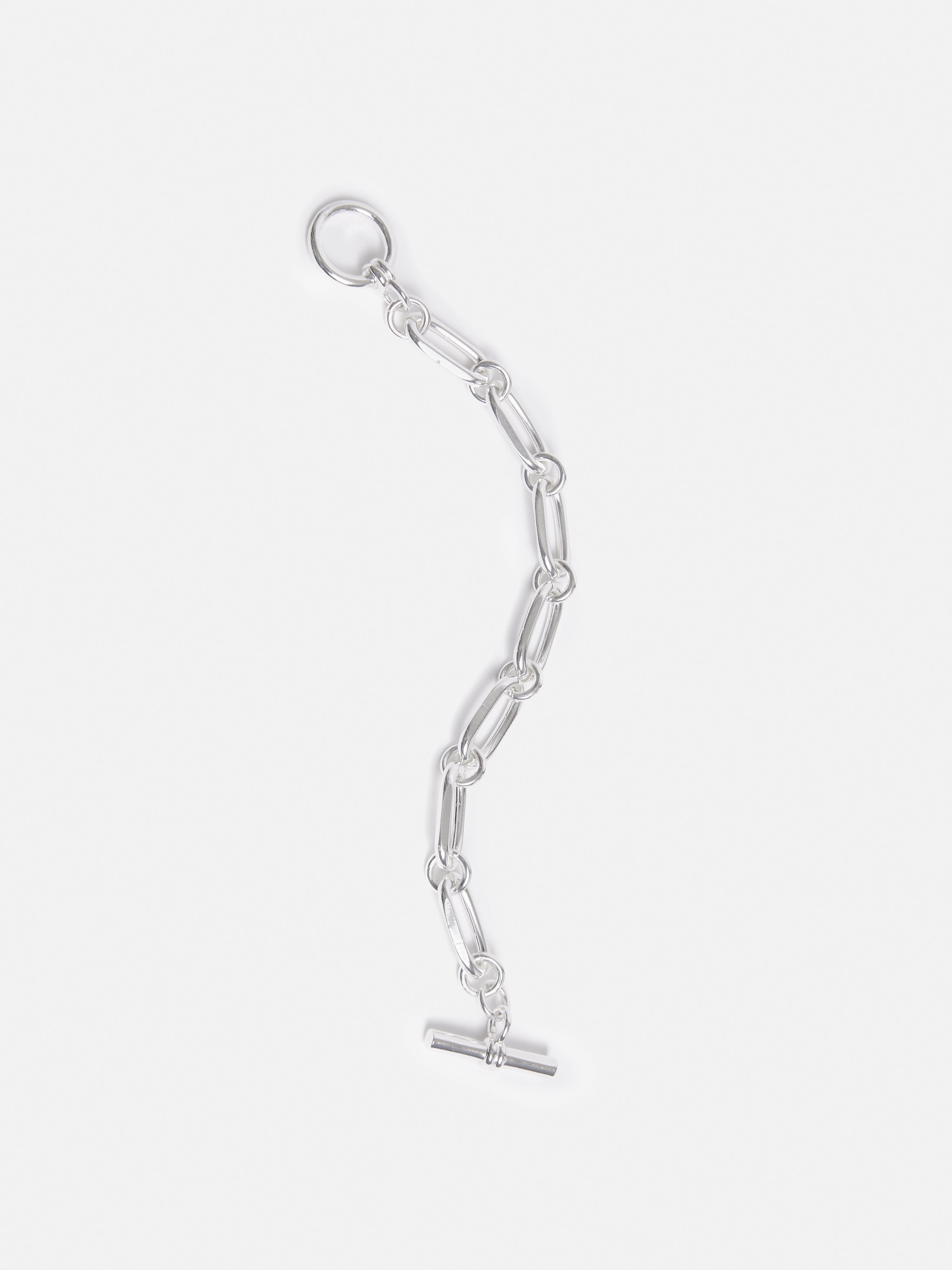 Stylish Silver Trombone Link Bracelet for Women & Men - Elegant Unisex Jewelry for Parties, Weddings & Everyday Wear