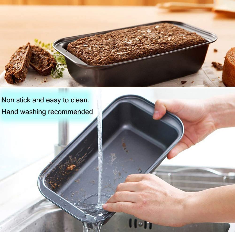 **Lexazo Nonstick Aluminum Bread Loaf Pan - Rectangular Cake Baking Mold for Homemade Bread, Cakes & Pastries - Microwave & Oven Safe (1-Piece, Black) - Perfect for Baking, Meal Prep & Holiday Treats**