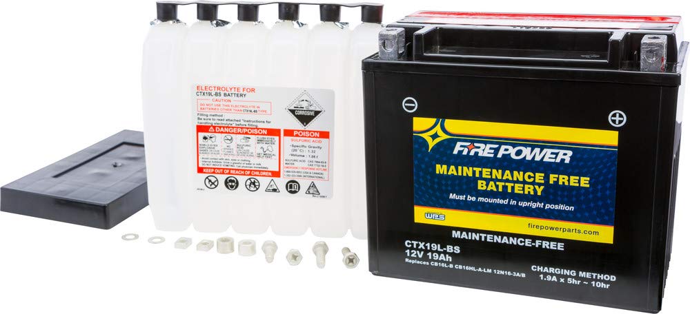 Fire Power Maintenance Free Battery CTX19L-BS - Compatible with Harley-Davidson FXDC Dyna Super Glide Custom 1992-2003 Motorcycles - Perfect for Replacement & Long Rides