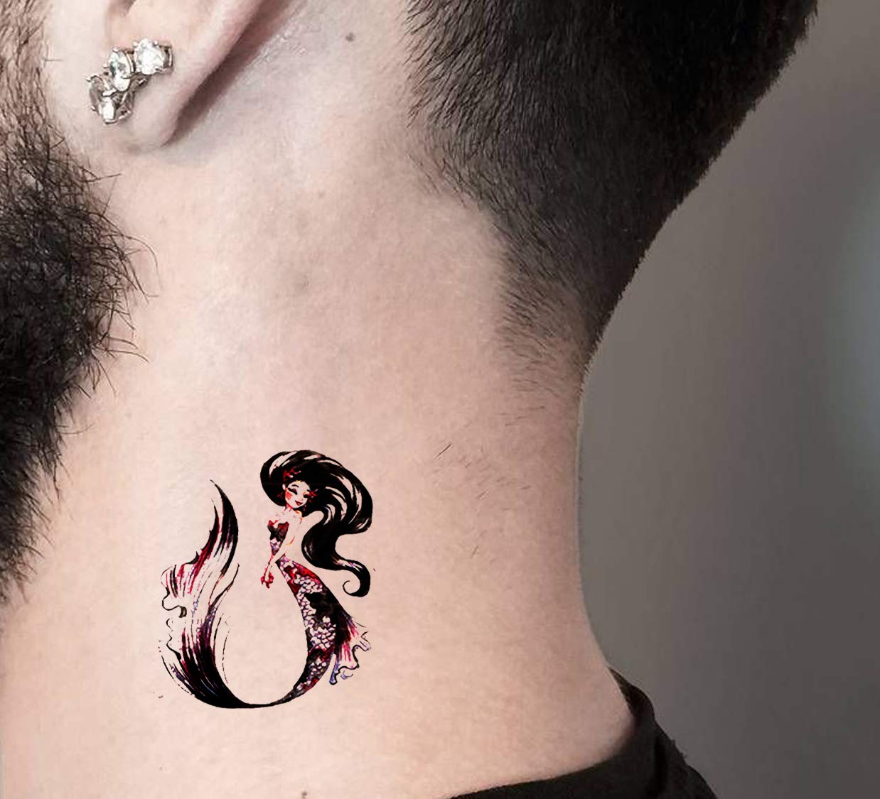 Waterproof Temporary Tattoo Stickers for Men & Women - 3D Realistic Flowers, Butterflies, Stars, Angels, Wolves & Armband Designs (60mmX105mm) | Perfect for Parties, Festivals & Costume Events