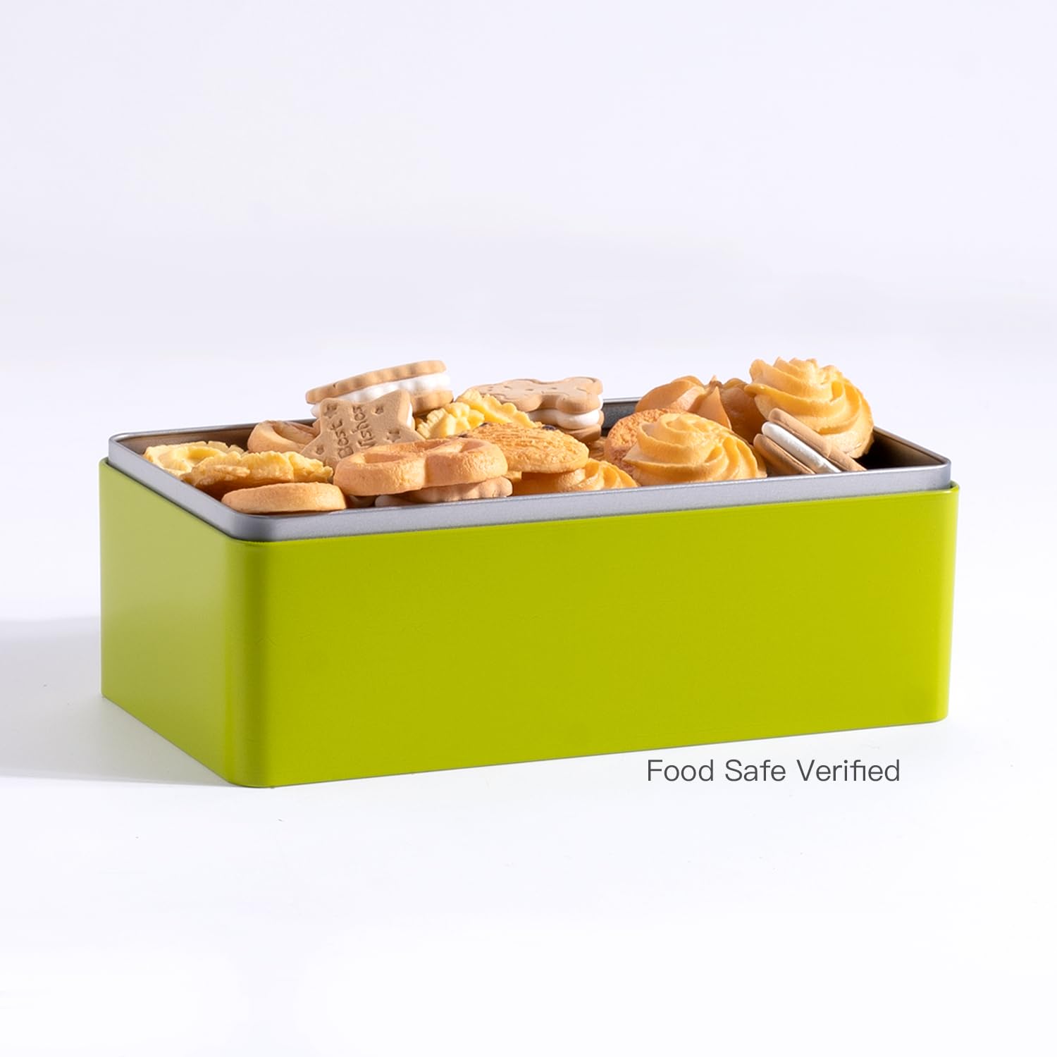 Airtight Metal Food Storage Containers with Lids - Kitchen Pantry Organization Tin Box for Dry Goods, Spices & Snacks - Yellow-Green (Small Size) - Perfect for Home, Office & Camping Use