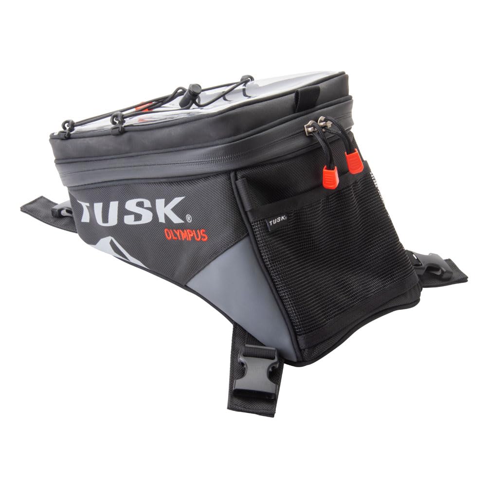 TRIUMPH Tiger 1200 Explorer XRX 2016-2021 Motorcycle Tank Bag - Tusk Olympus Large Waterproof Storage Bag in Black/Grey - Perfect for Adventure Riding, Commuting & Long-Distance Travel