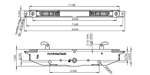 FASCO Sliding Glass Patio Door Lock - 2 Point Mortise Lock Latch with US Patent 6672632 - Secure Your Patio, Balcony & French Doors