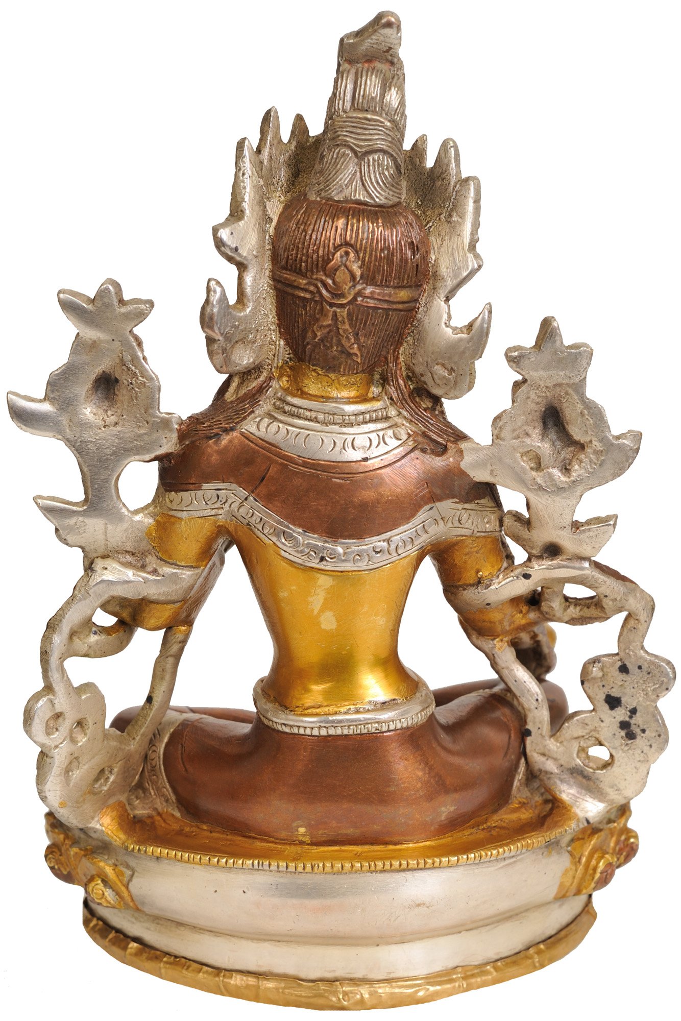 Green Tara Tibetan Buddhist Deity Brass Statue - Copper Silver Gold Finish for Home Altar, Meditation Space & Spiritual Decor