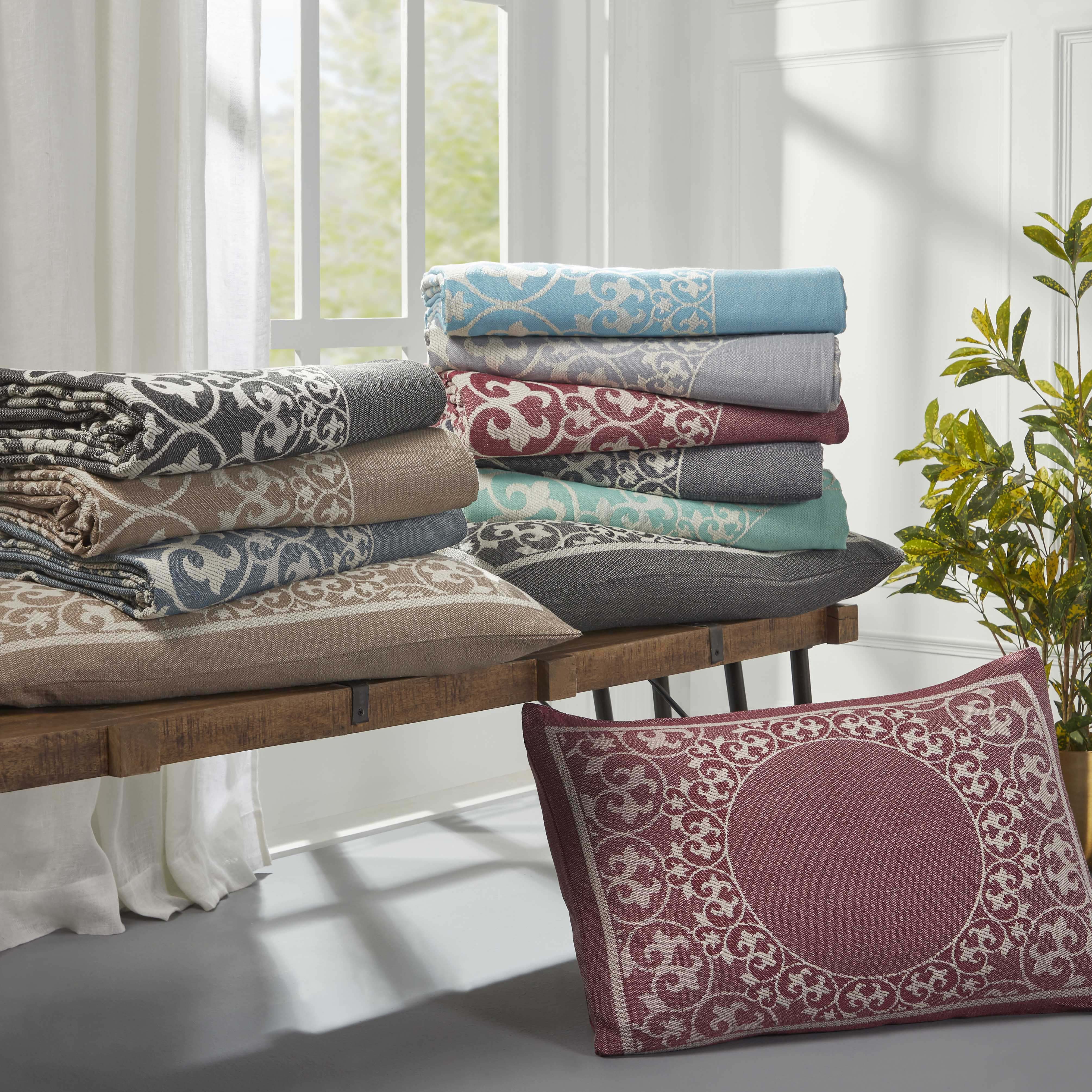 Boho Mandala Cotton Blend Woven Jacquard Bedspread Set - Queen Size, Soft & Breathable, Ethnic Home Decor for Bedroom, Living Room, Dorm or Yoga Studio