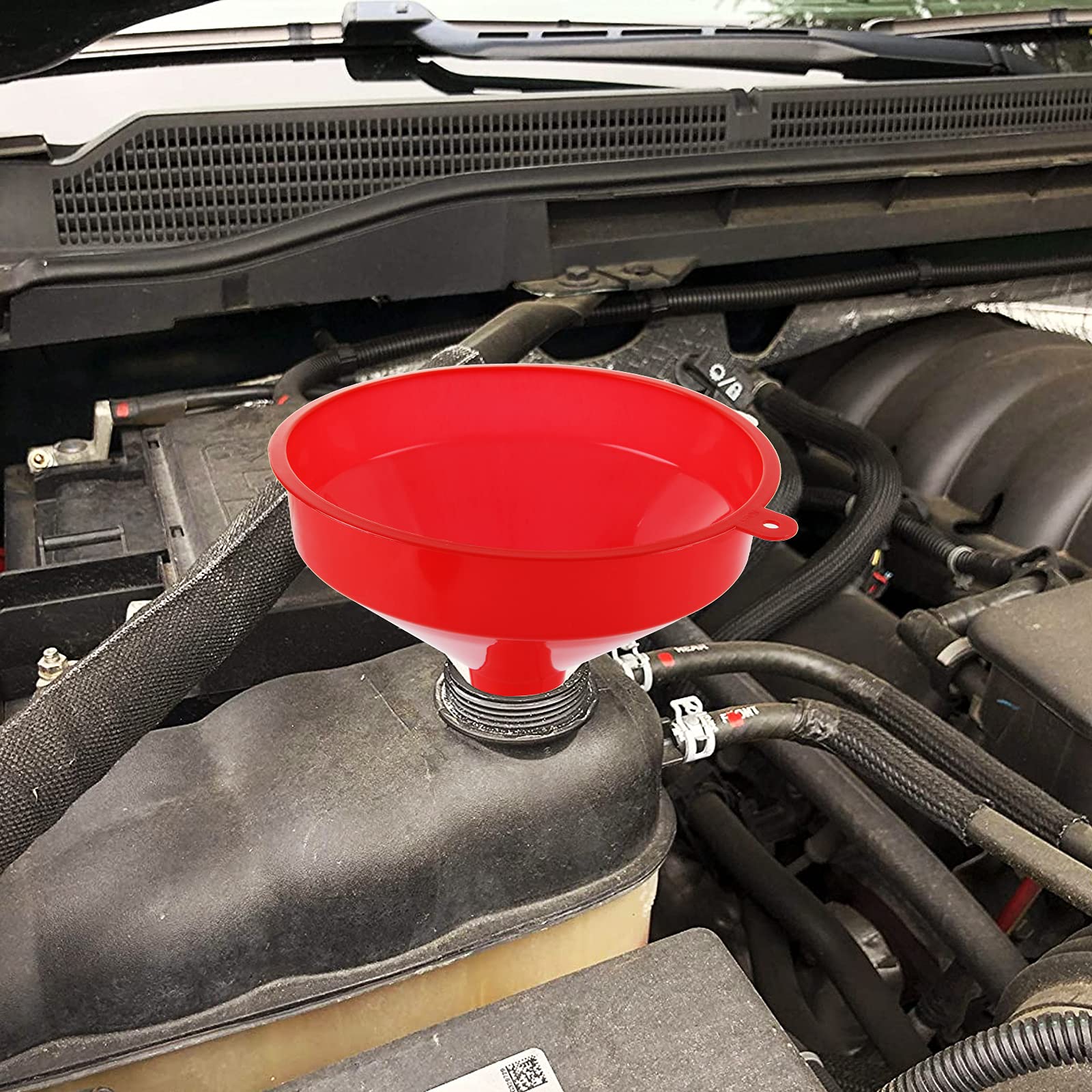10Pcs Plastic Funnel Set - 6.3 Inch Wide Mouth Oil Funnels for Automotive, Kitchen & Home Use - Durable Red Gas Funnels with Long Spout for Easy Pouring - Perfect for Car Maintenance, Cooking Oil Transfer & DIY Projects