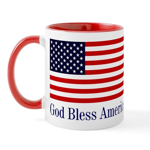White/Red Inside - God Bless America Mug