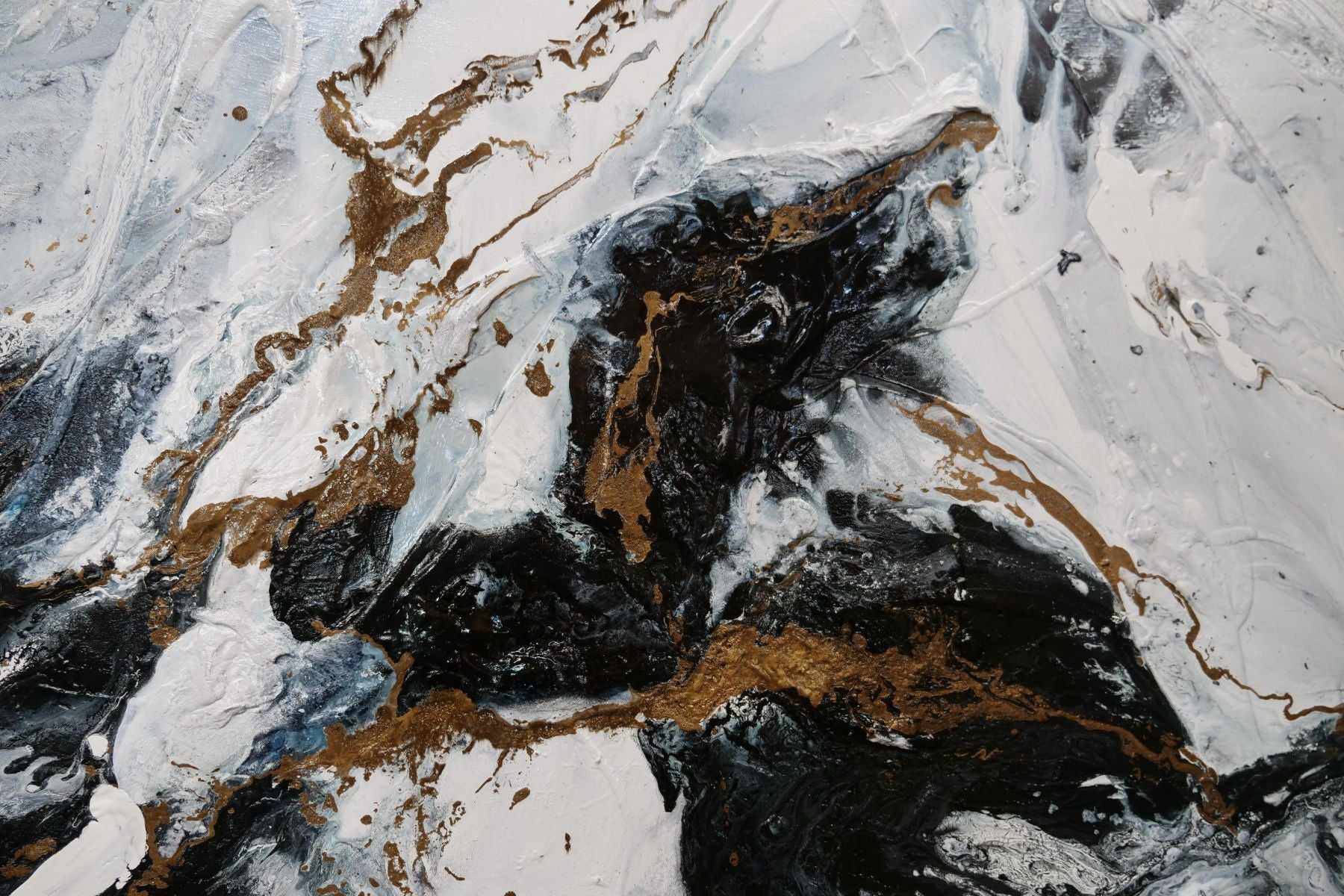 Bronzed Golden Ransom 240cm x 100cm Black Gold Textured Abstract Canvas Wall Art - Perfect for Living Room, Bedroom & Office Decor