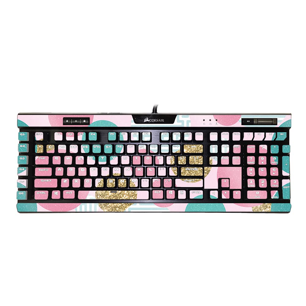 MightySkins Glossy Glitter Skin for Corsair K95 RGB Platinum XT Keyboard - Golden Bubbles Design | Protective & Durable High-Gloss Finish | Easy to Apply & Remove | Made in USA | Perfect for Gaming Setups & Custom PC Builds