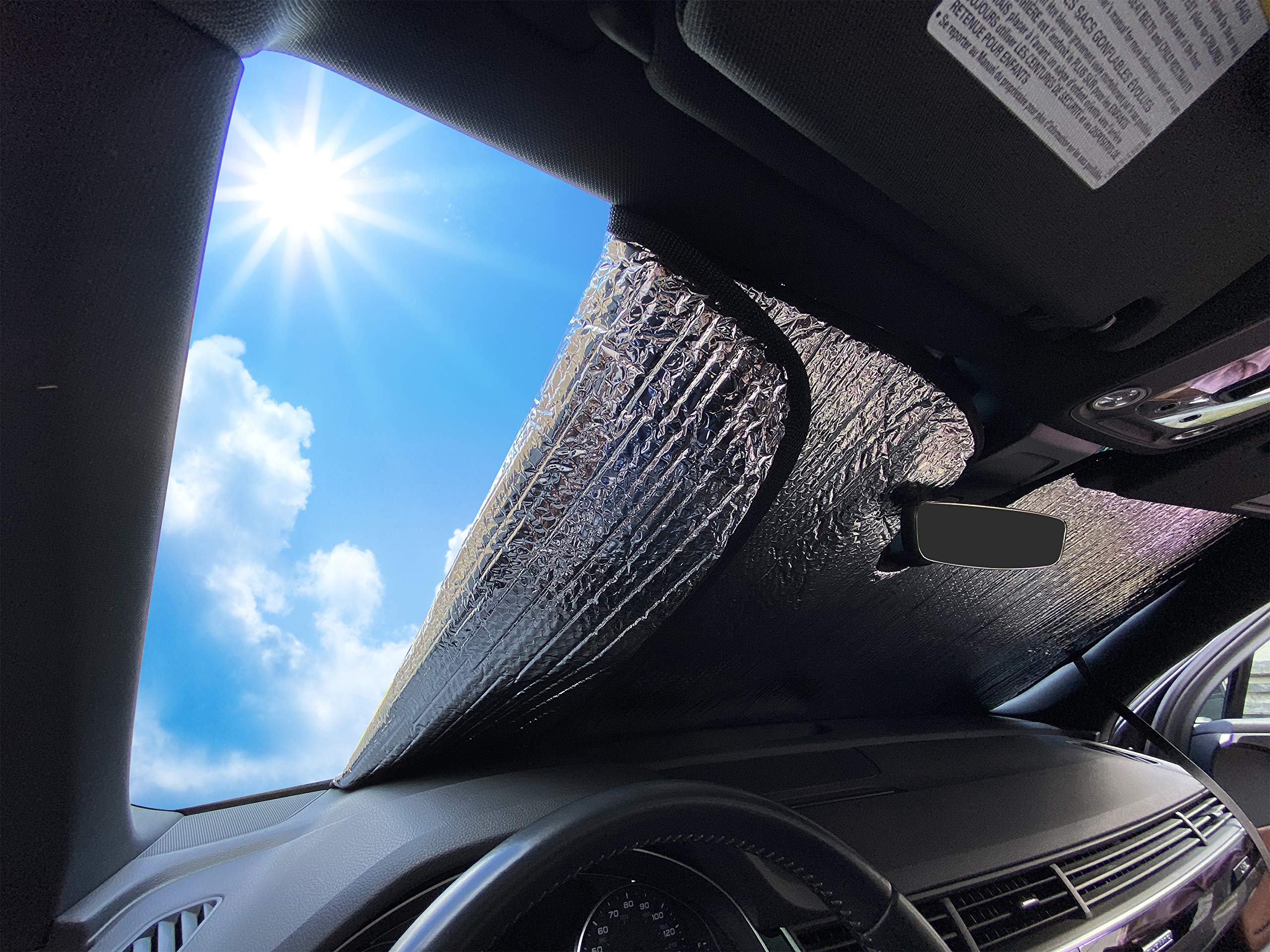 Custom Fit Reflective Windshield Sunshade for 2013-2017 Honda Accord Sedan (LX/LX-S/EX/EX-L/V6/Sport/Touring/Hybrid) - UV Protection & Heat Shield | Perfect for Summer Parking & Road Trips