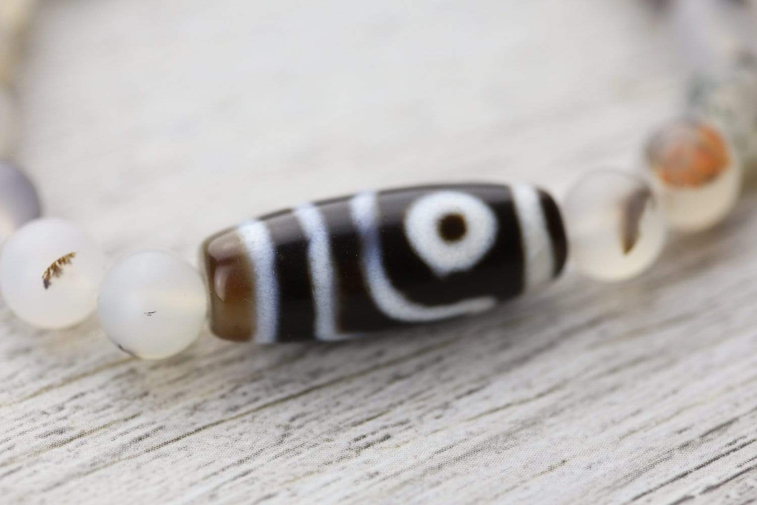 Harmony Dzi Bead Bracelet - Tibetan Buddhist Protection & Good Luck Jewelry for Men & Women - Perfect for Meditation, Yoga & Spiritual Healing