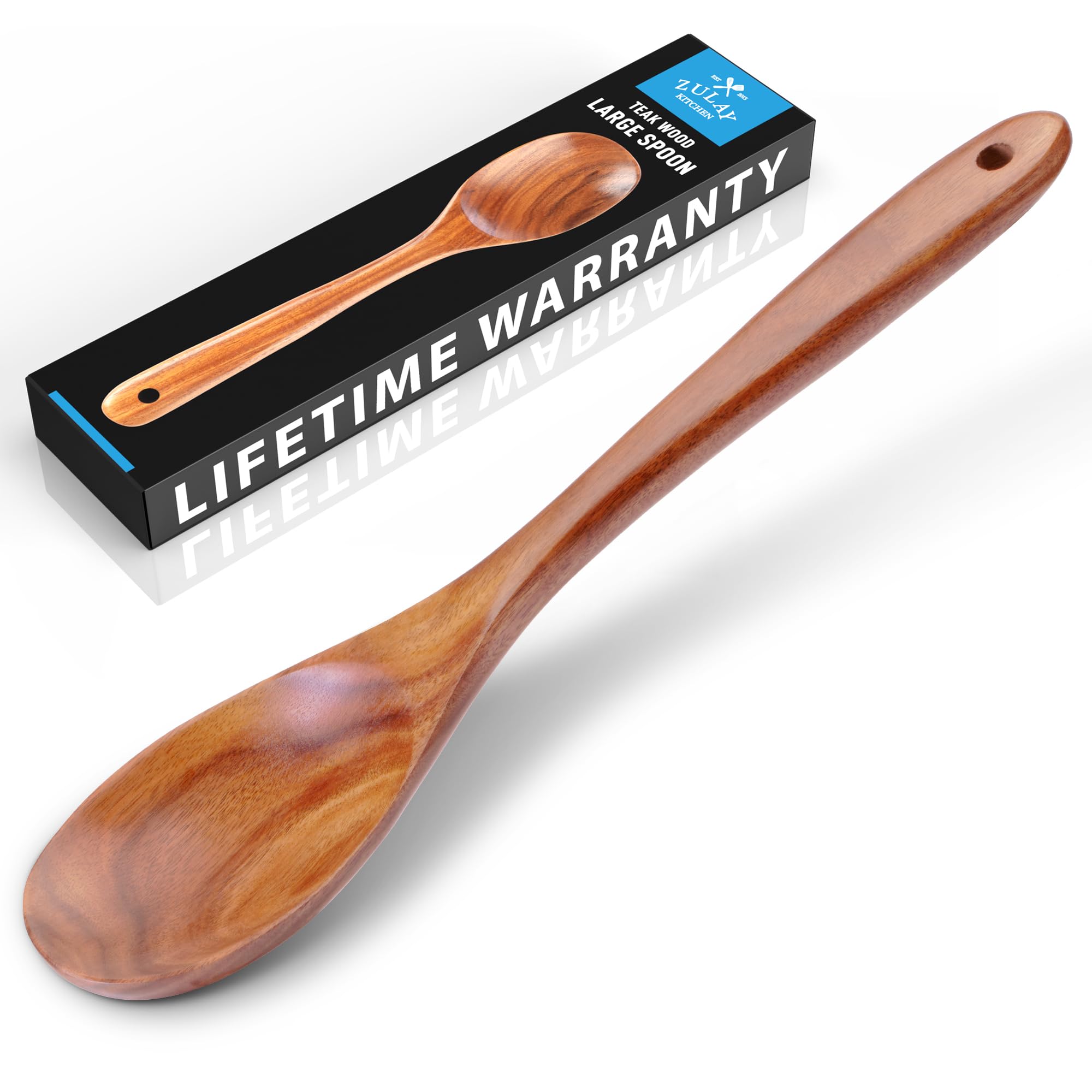 Premium Teak Wooden Spoon - Durable Cooking Utensil for Non-Stick Pans & Kitchen Use