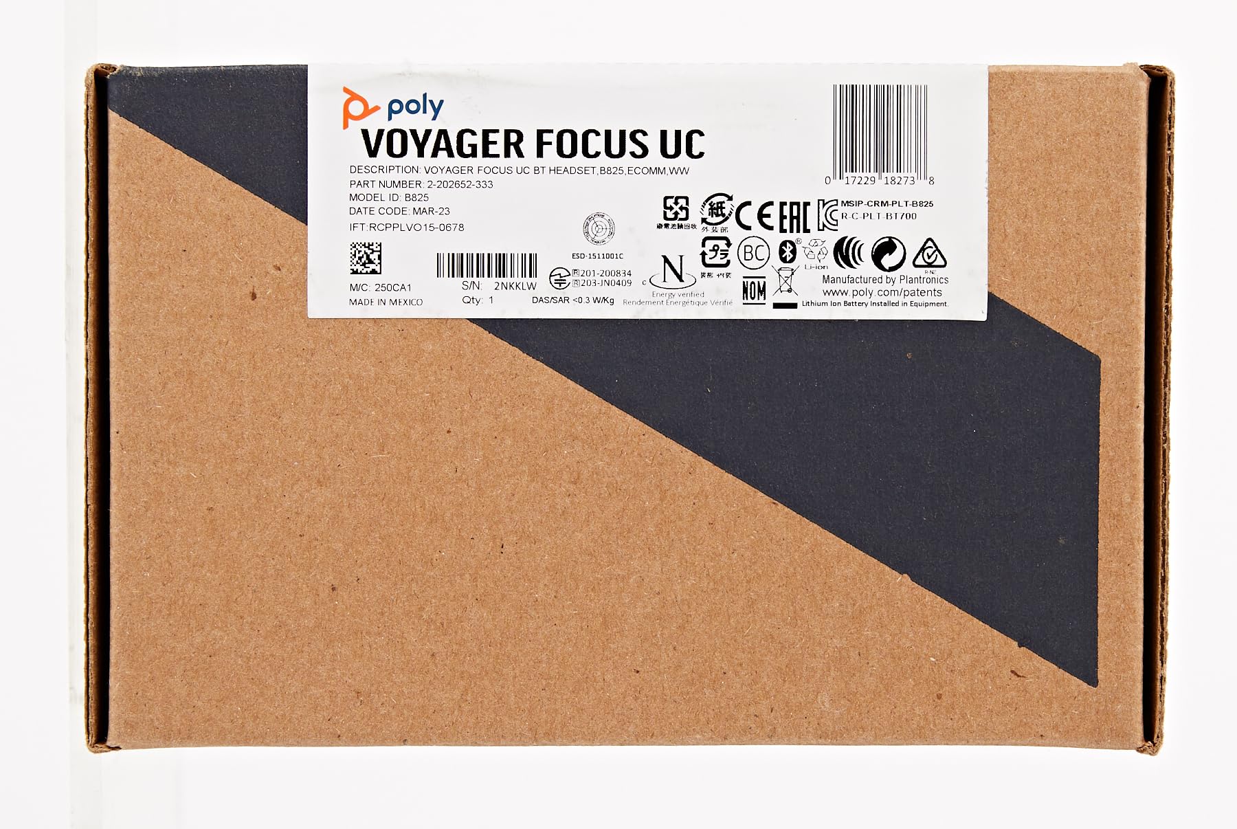 Poly Voyager Focus UC Wireless Headset with Charge Stand - Active Noise Canceling (ANC) Bluetooth Headphones for PC, Mac, Mobile - Compatible with Microsoft Teams, Zoom - Perfect for Home Office, Remote Work & Online Meetings (Amazon Exclusive)
