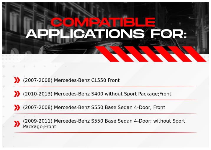 R1 Concepts Premium Front Brake Kit - Semi-Metallic Brake Pads & Rotors for 2007-2013 Mercedes-Benz CL550, S400, S550 | High-Performance Braking System for City Driving & Highway Safety