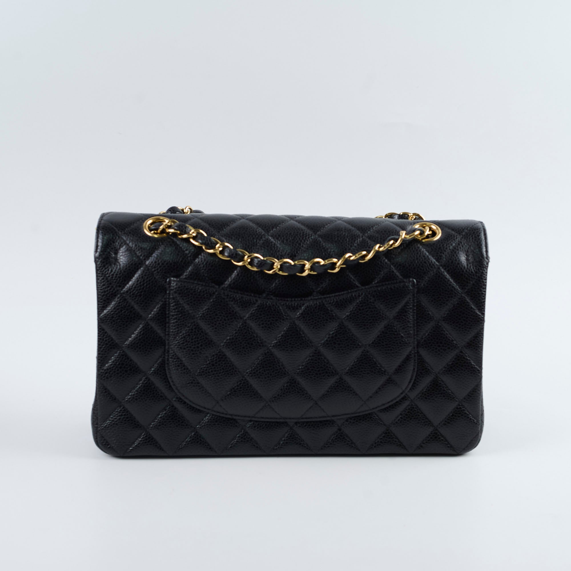 Chanel Medium M/L Caviar Classic Flap Black 24 Series Handbag - Luxury Designer Shoulder Bag for Women, Perfect for Work, Evening Events & Special Occasions