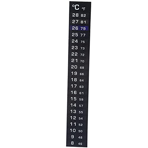 Digital Stick-On Thermometer Strip for Aquarium - Fish Tank Temperature Gauge (Black Bar Type) - Perfect for Home & Office Aquariums