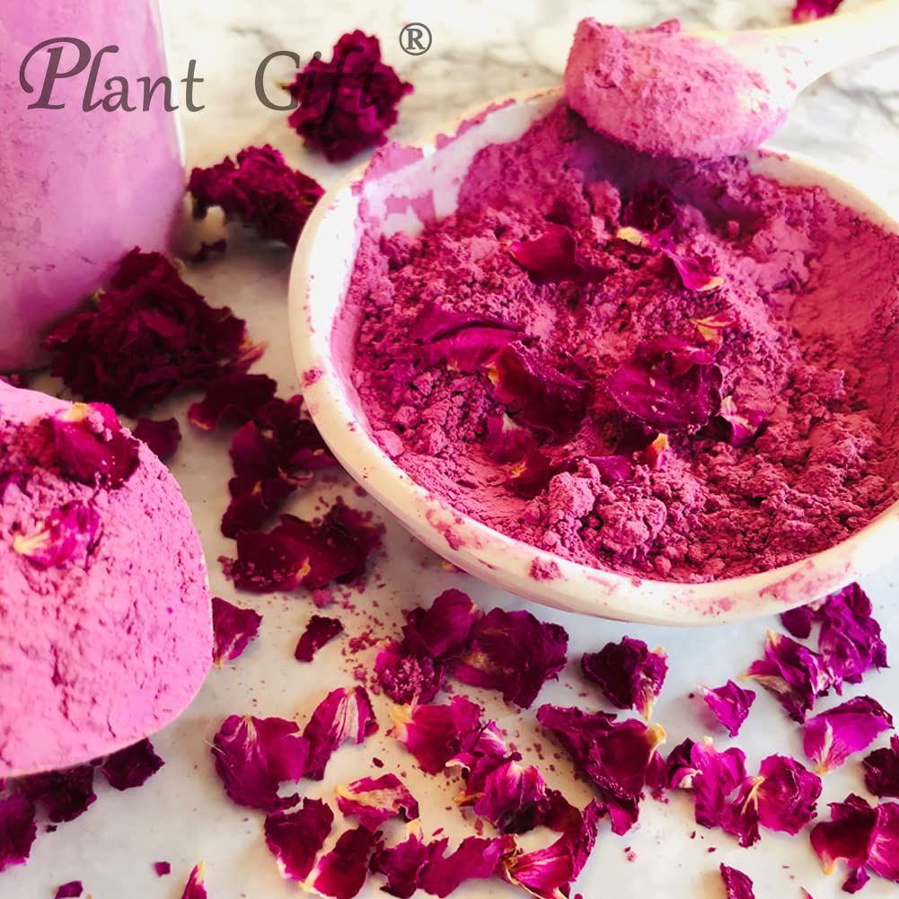 100% Pure Organic Rose Powder - Natural Rose Petal Powder for Smoothies, Baking, Drinks & Beauty (Non-GMO, No Fillers, 3.25oz) - Perfect for Tea, Yogurt, Cakes & DIY Skincare