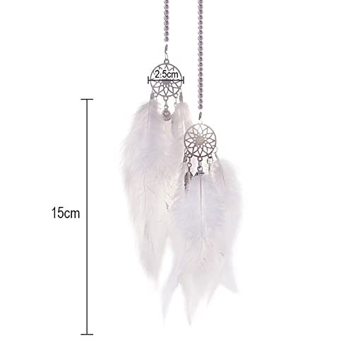 Handmade Zcargel Feather Dream Catcher Pendant - Boho Car Rearview Mirror Decor, Creative Grid Design for Home & Car Accessories | Perfect for Gifts, Meditation Spaces & Road Trip Vibes