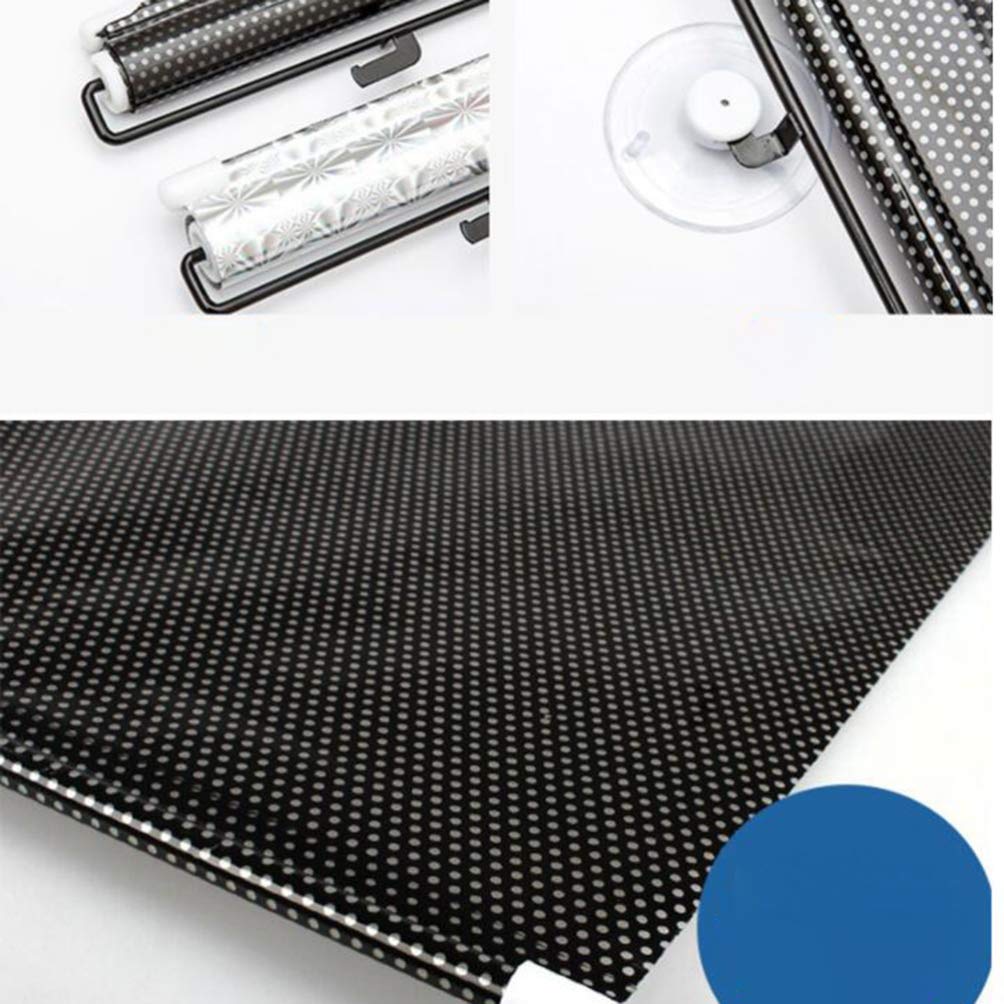 FOMIYES Blackout Roller Shade with Suction Cups - Cordless Retractable Window Blind for Balcony, Child-Safe Sunshade | No-Drill Installation, UV Protection & Privacy for Home, Office, Nursery