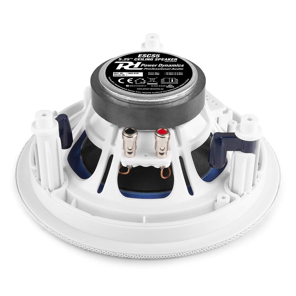 Power Dynamics Systemline E50 Bluetooth Ceiling Speaker System with Wall Amplifier & 2x ESCS5 5.25