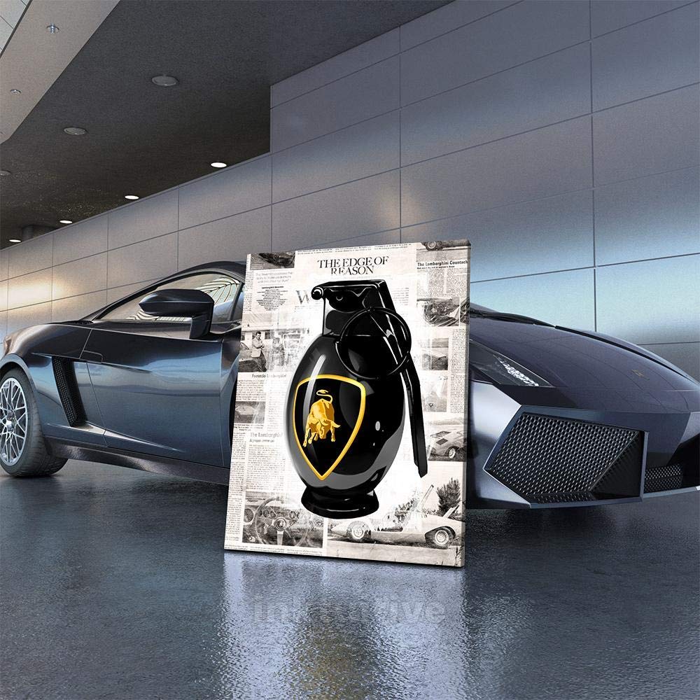 Inktuitive 'Bull Pop' Motivational Wall Art Canvas Print | Lambo Inspiration Décor for Bedroom, Living Room & Office | 40x30 Inches | Perfect for Home & Business Spaces