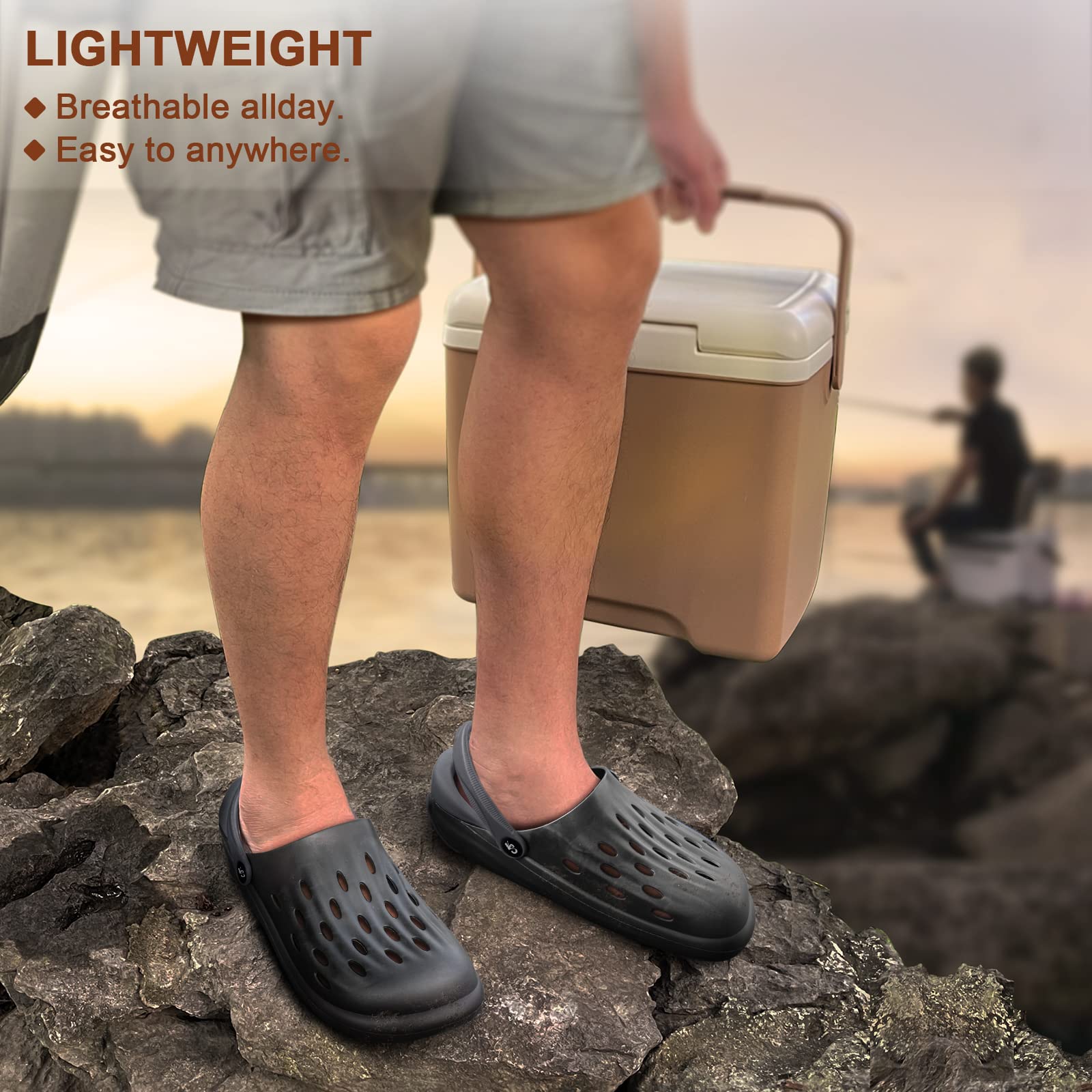KEMISANT Slip-On Water Shoes for Men & Women - Comfortable & Supportive Clogs for Work, Beach, Leisure Walking & Outdoor Activities