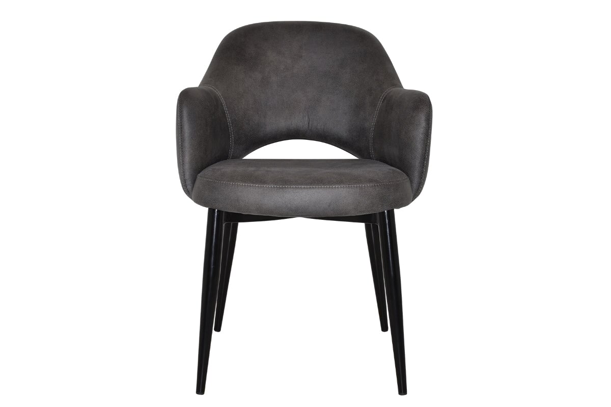 EZ Hospitality Cairo Indoor Armchair with Metal Base - Black 4-Leg Design for Living Room, Office, or Lounge Comfort