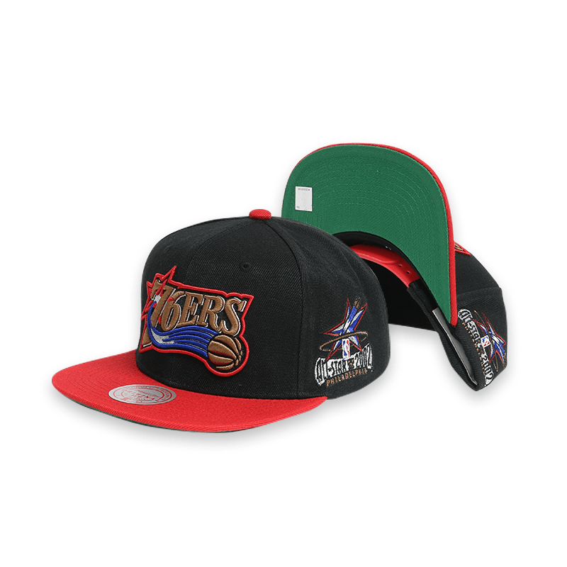 Philadelphia 76ers All Star Black Men's Snapback Hat - Official NBA Basketball Cap for Fans - Perfect for Games, Streetwear & Sports Fashion