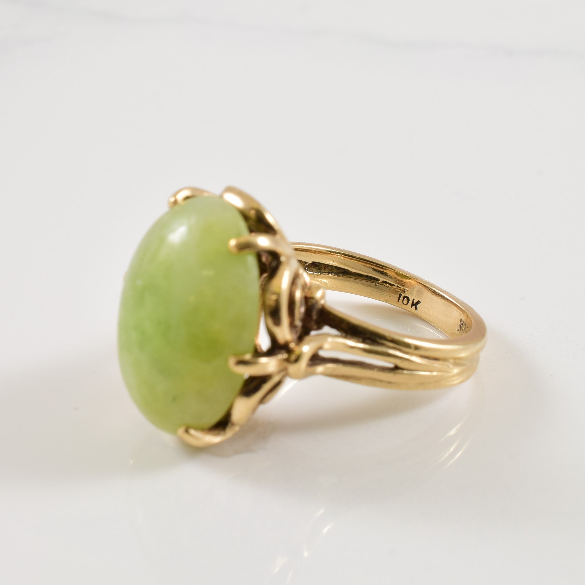 10.00ct Natural Jadeite Cocktail Ring for Women - Size 6 | Elegant Statement Jewelry for Parties, Weddings & Special Occasions
