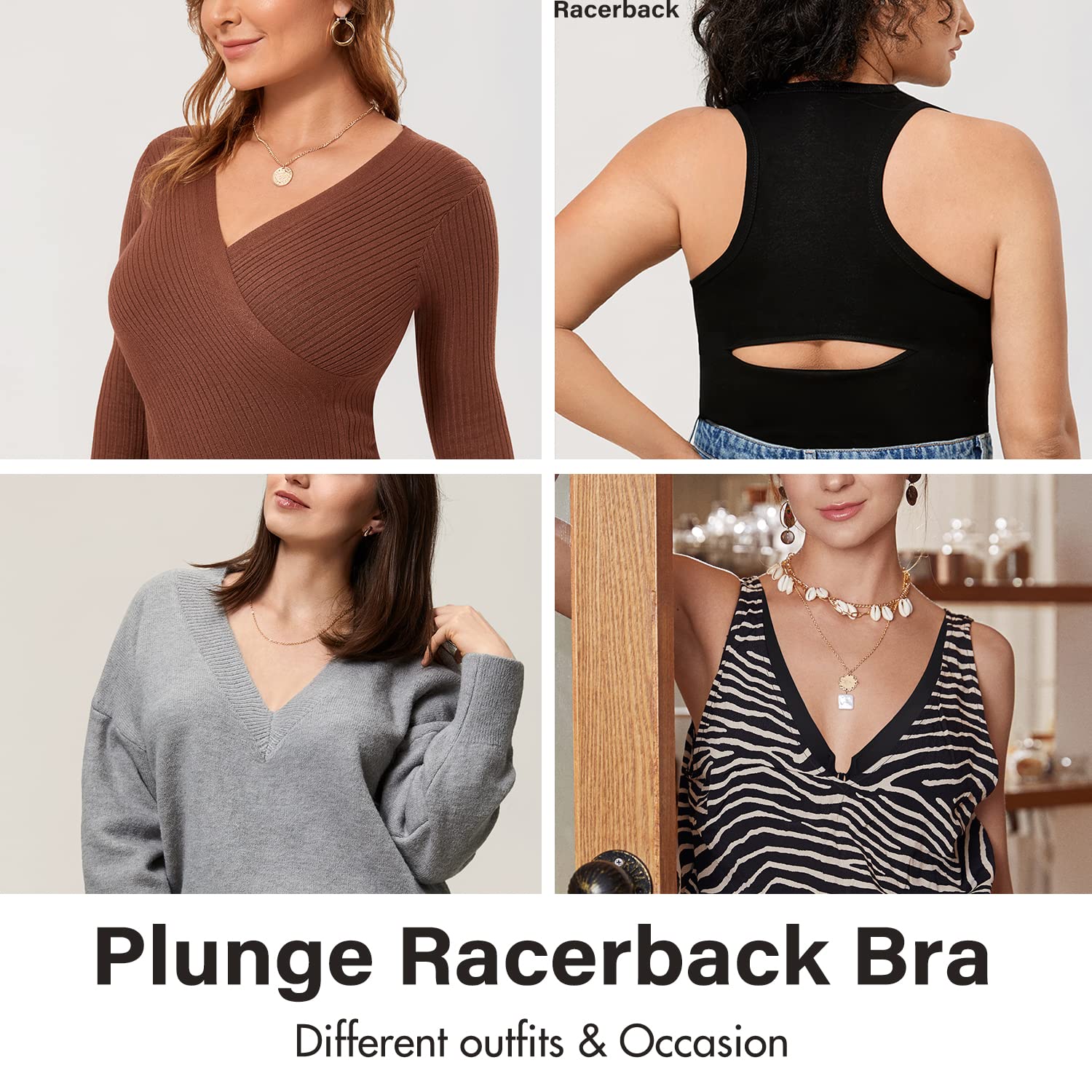 DELIMIRA Women's Front Closure Racerback Bras - Plus Size Underwire Seamless Plunge Bra for Comfort & Support | Perfect for Yoga, Workouts & Everyday Wear