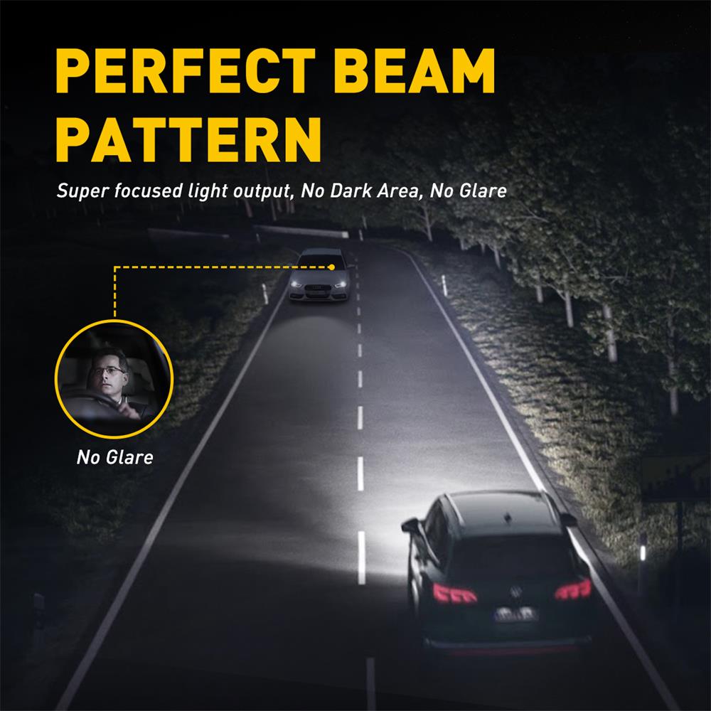 H11 H8 H9 LED Headlight Bulbs 120W 24000 Lumens 6500K Ultra Bright White - Perfect for Night Driving & Foggy Conditions