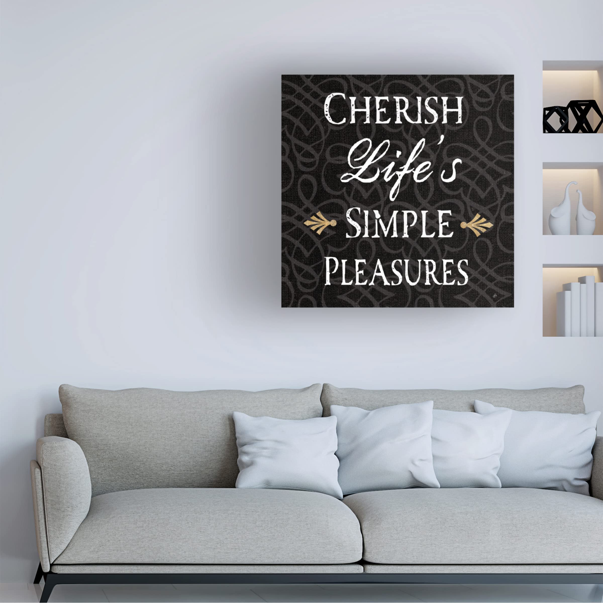 Trademark Fine Art 'Inspirational Collage II on Black' Canvas Wall Art Print by Daphne Brissonnet - Modern Home Decor for Living Room, Bedroom & Office