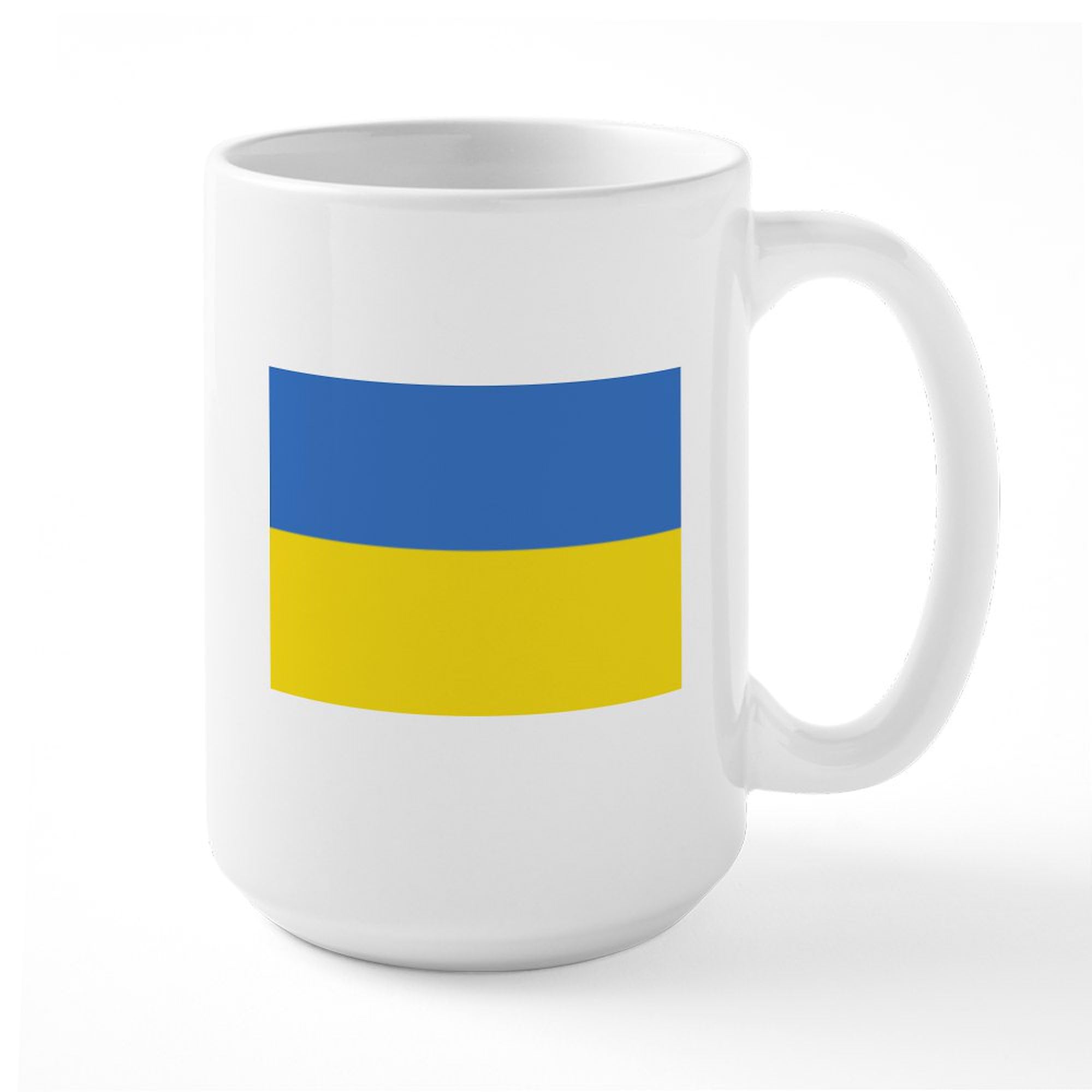 Ukraine Flag Ceramic Coffee Mug 15 oz (444 ml) - Patriotic Gift for Supporters, Home & Office Use - CafePress