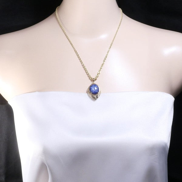 10K Yellow Gold Synthetic Star Sapphire Necklace for Women - Elegant & Durable Jewelry Gift for Birthdays, Anniversaries & Special Occasions