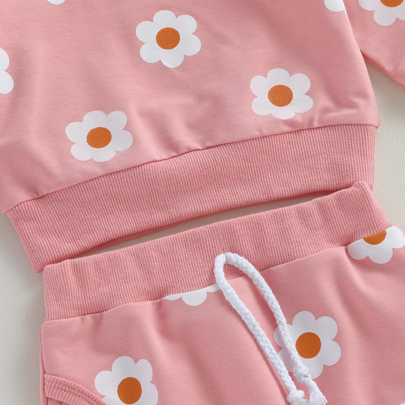 Hnyenmcko Newborn Baby Girl Outfits Set - Waffle Knit Long Sleeve Floral Sweatshirt Top & Pants for Infant | Fall Winter Warm Clothes | Perfect for Family Photos, Holiday Gifts & Daily Wear