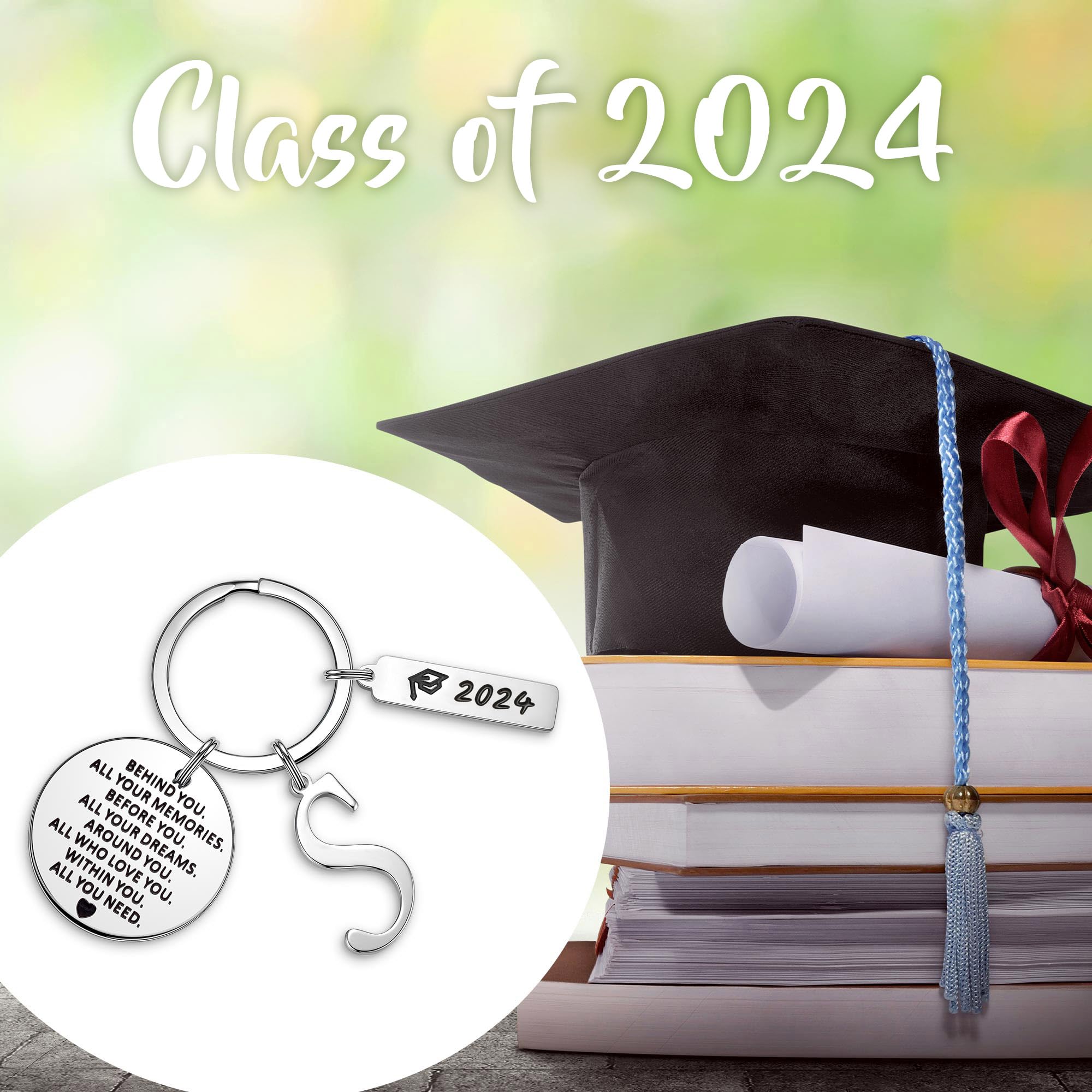 2024 Graduation Keychain for Her & Him - Personalized Class of 2024 High School & College Gift for Teen Girls & Boys | Perfect Graduation Party Favors & Keepsakes
