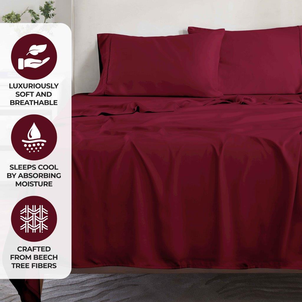 Premium 300 Thread Count Modal Deep Pocket Sheet Set - Soft & Breathable Bedding for Ultimate Comfort - Perfect for Master Bedroom, Guest Room, or Vacation Home