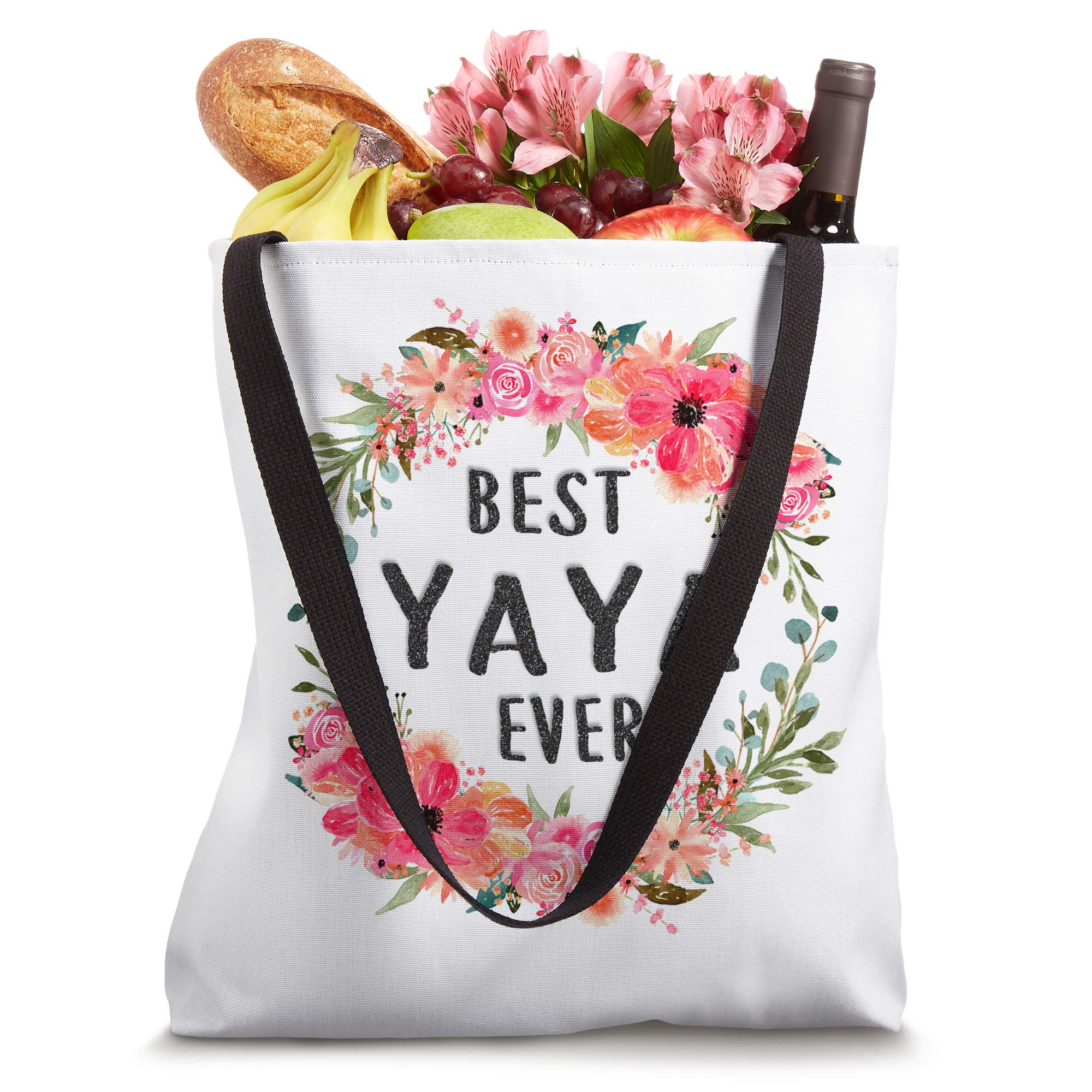 Best Yaya Ever Tote Bag - Premium Canvas Tote for Women, Perfect Gift for Mom & Grandma - Ideal for Shopping, Beach Trips & Daily Use