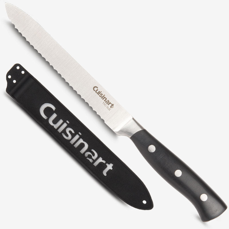 Cuisinart 5.5 Inch Serrated Utility Knife - Sharp Stainless Steel Blade for Slicing Bread, Fruits & Vegetables - Perfect for Kitchen, Camping & Outdoor Cooking