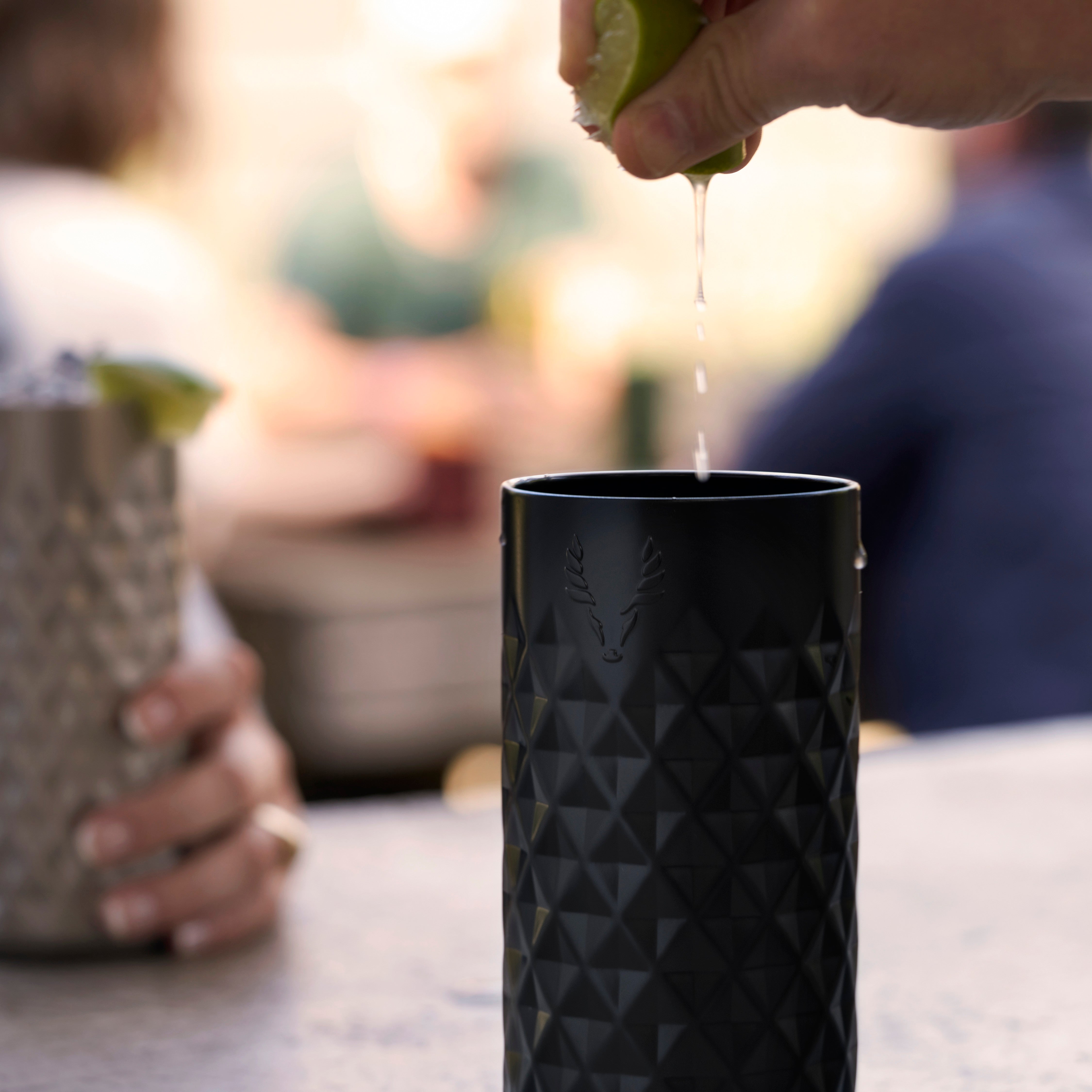 Premium Stainless Steel Highball Tumbler with Lid - 20oz Insulated Travel Mug for Hot & Cold Drinks - Obsidian Black - Perfect for Coffee, Tea, Cocktails & Outdoor Adventures