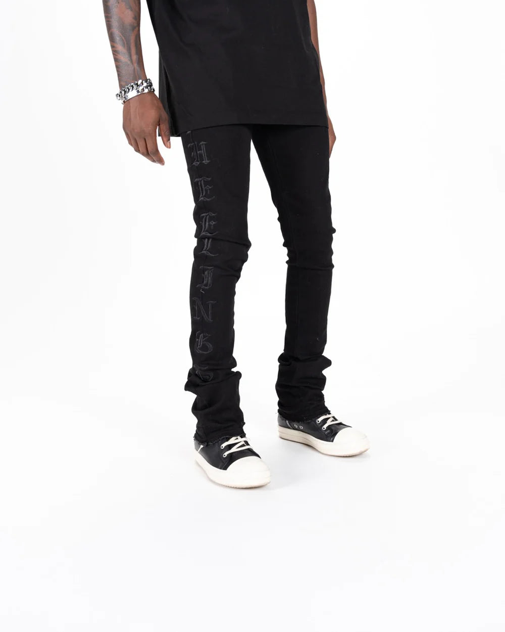 PHEELINGS Rising Above Flare Stack Denim Jeans - Stylish High Waist Bootcut Pants for Women | Perfect for Casual Outfits, Date Nights & Vintage Fashion Looks