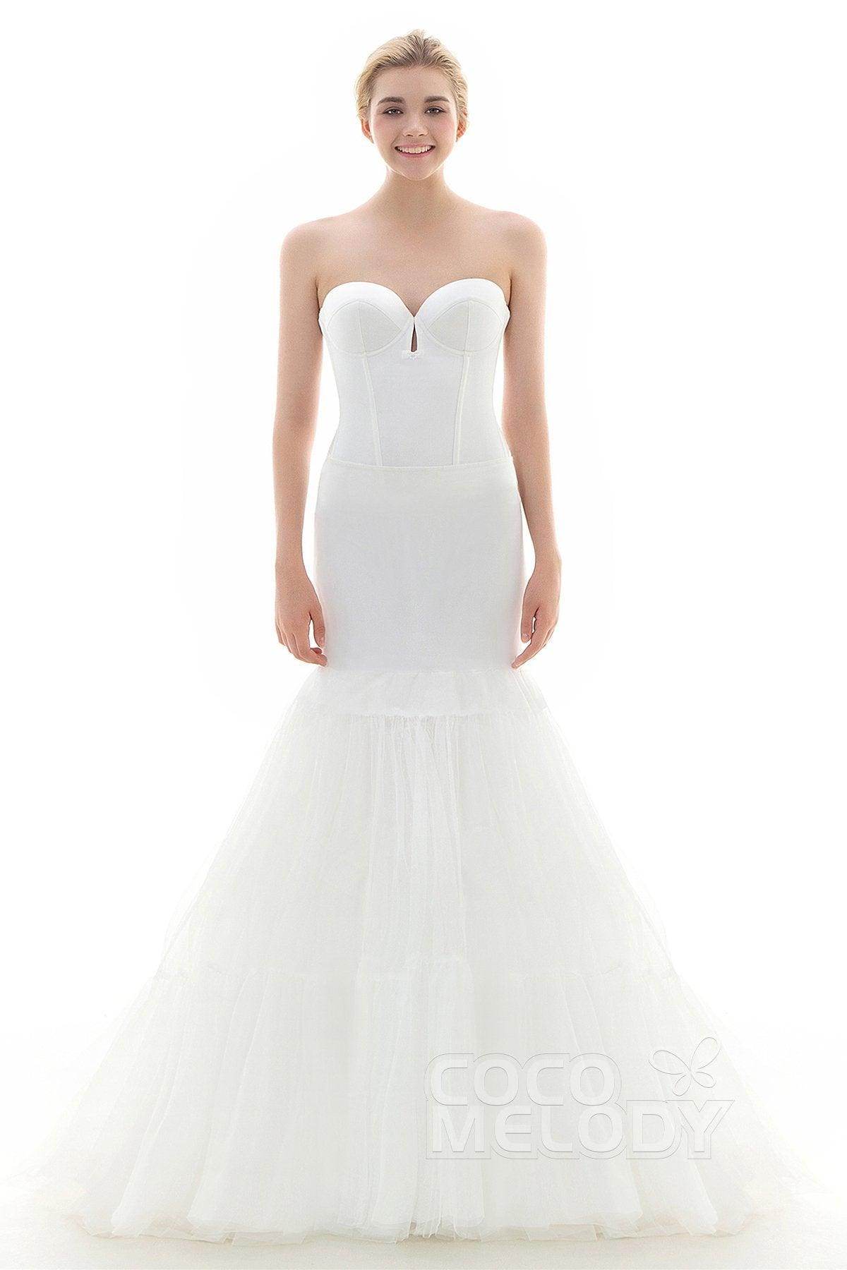 Elegant Mermaid Court Train Wedding Petticoat with 2 Hoops - CP0016003 for Bridal Gowns & Formal Dresses