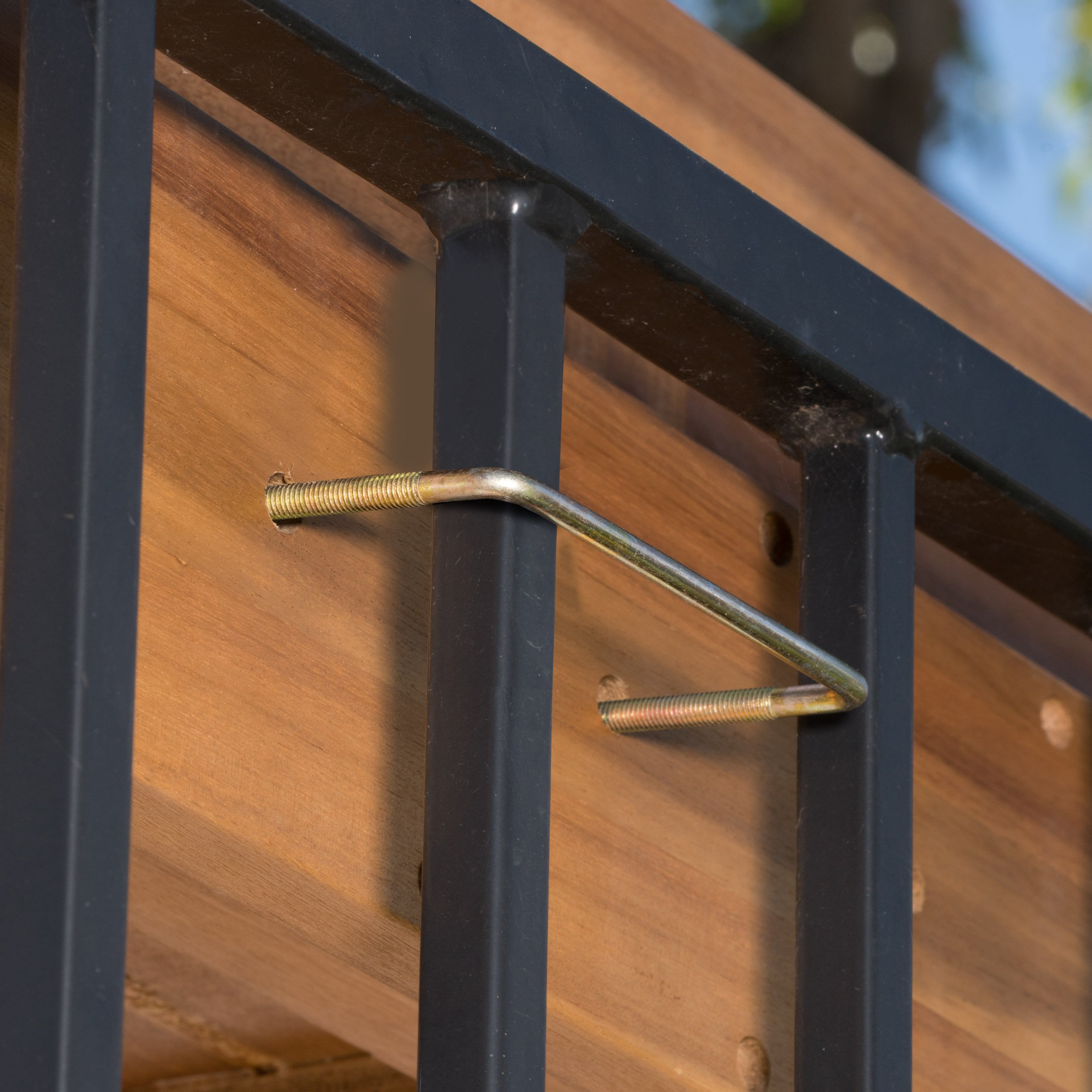Acacia Wood Outdoor Bar Table for Balcony - Natural Stained Finish - Perfect for Patio, Deck & Poolside Entertaining