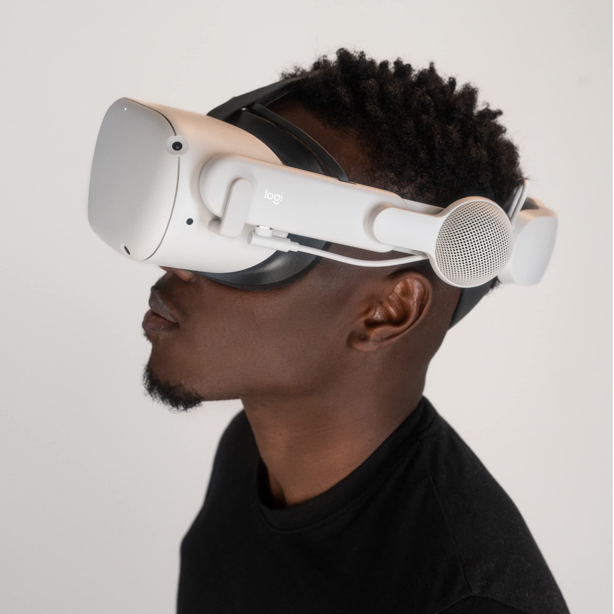 Logitech Chorus VR Off-Ear Headset for Meta Quest 2 - Lightweight Gaming & VR Fitness Headphones with Open Air Immersive Audio, Flip-to-Mute & USB-C Passthrough (Renewed, White) - Perfect for Beat Saber, Supernatural VR & Immersive Gaming Experiences