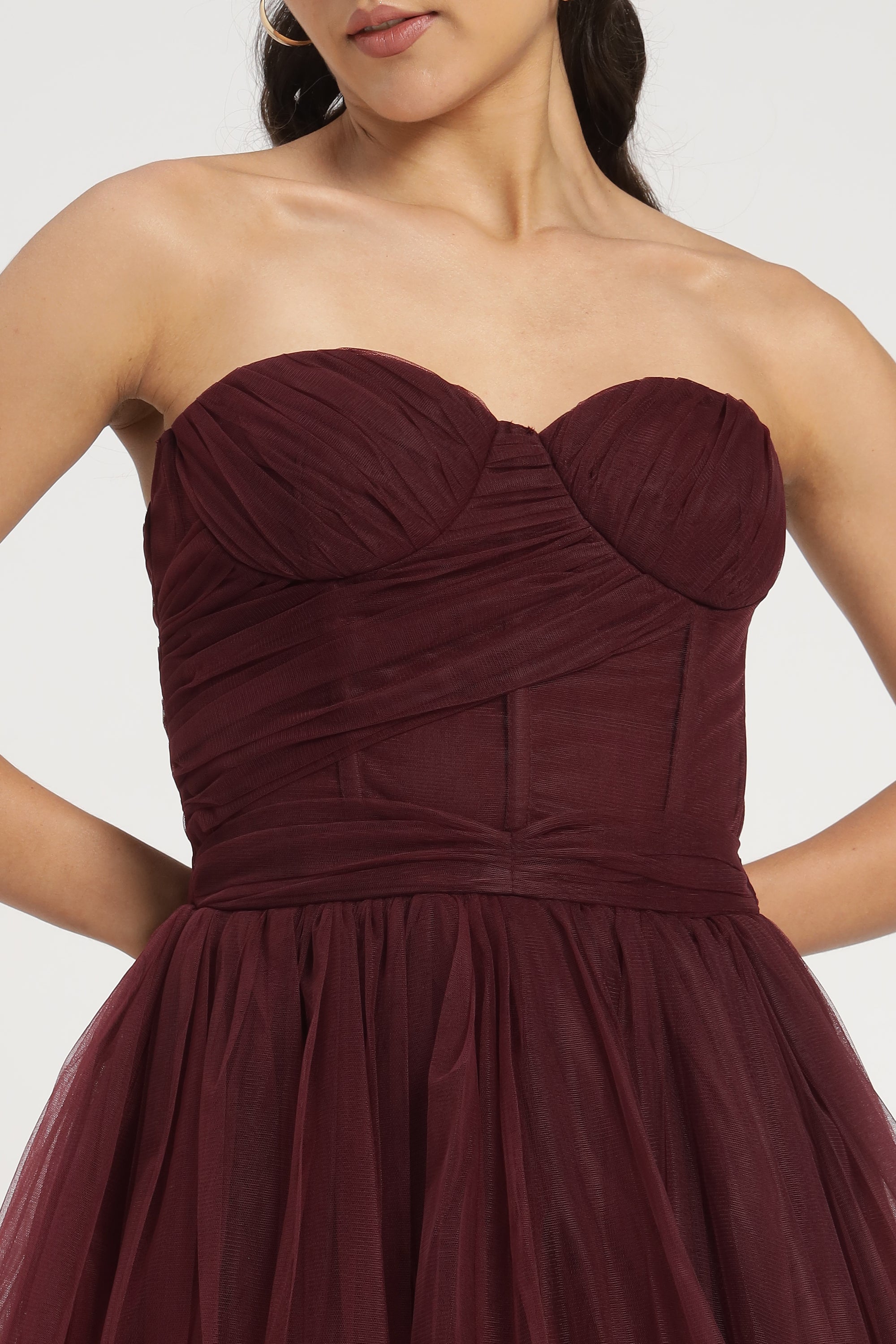 Lauren Plum Tulle Mini Dress - Elegant Party Dress for Women, Perfect for Weddings, Prom & Evening Events | SEO-Optimized Fashion Attire