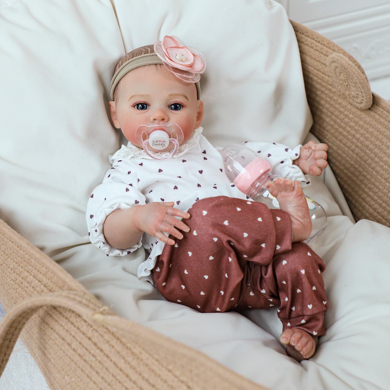 **18 Inch Realistic Reborn Baby Doll for Girls - Lifelike Newborn Baby Doll with Soft Weighted Body & Accessories | Perfect Gift for Kids 3+ Years Old | Role Play, Collectible & Therapy Use**