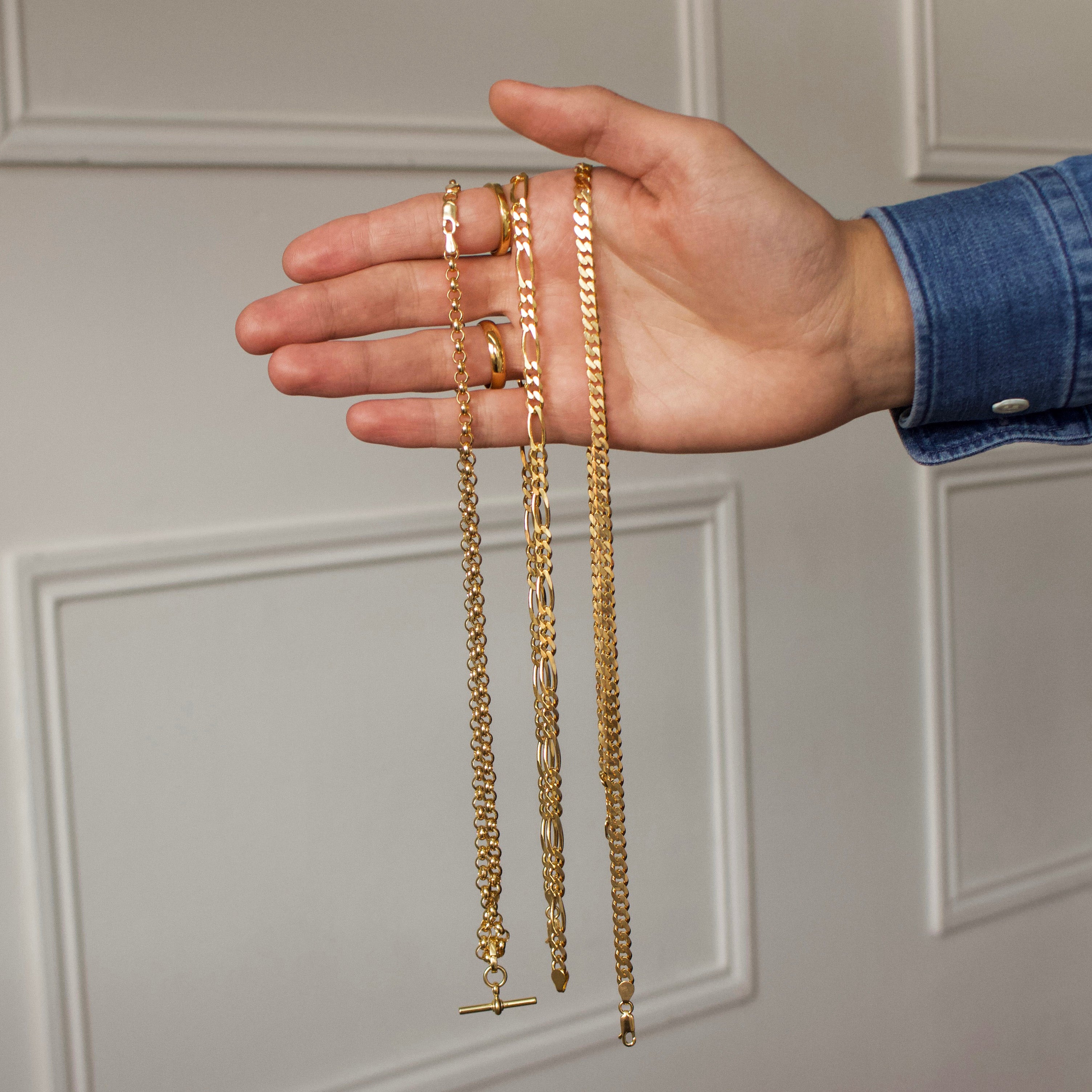 Men's Gold Plated Curb Chain Necklace - Stylish Hip Hop Jewelry for Everyday Wear & Gifts