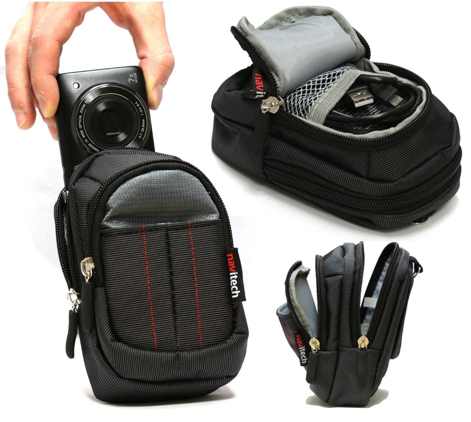Navitech Black Digital Camera Case Bag for Canon EOS M3 - Waterproof Protective Pouch for DSLR & Mirrorless Cameras - Perfect for Travel, Hiking & Outdoor Photography