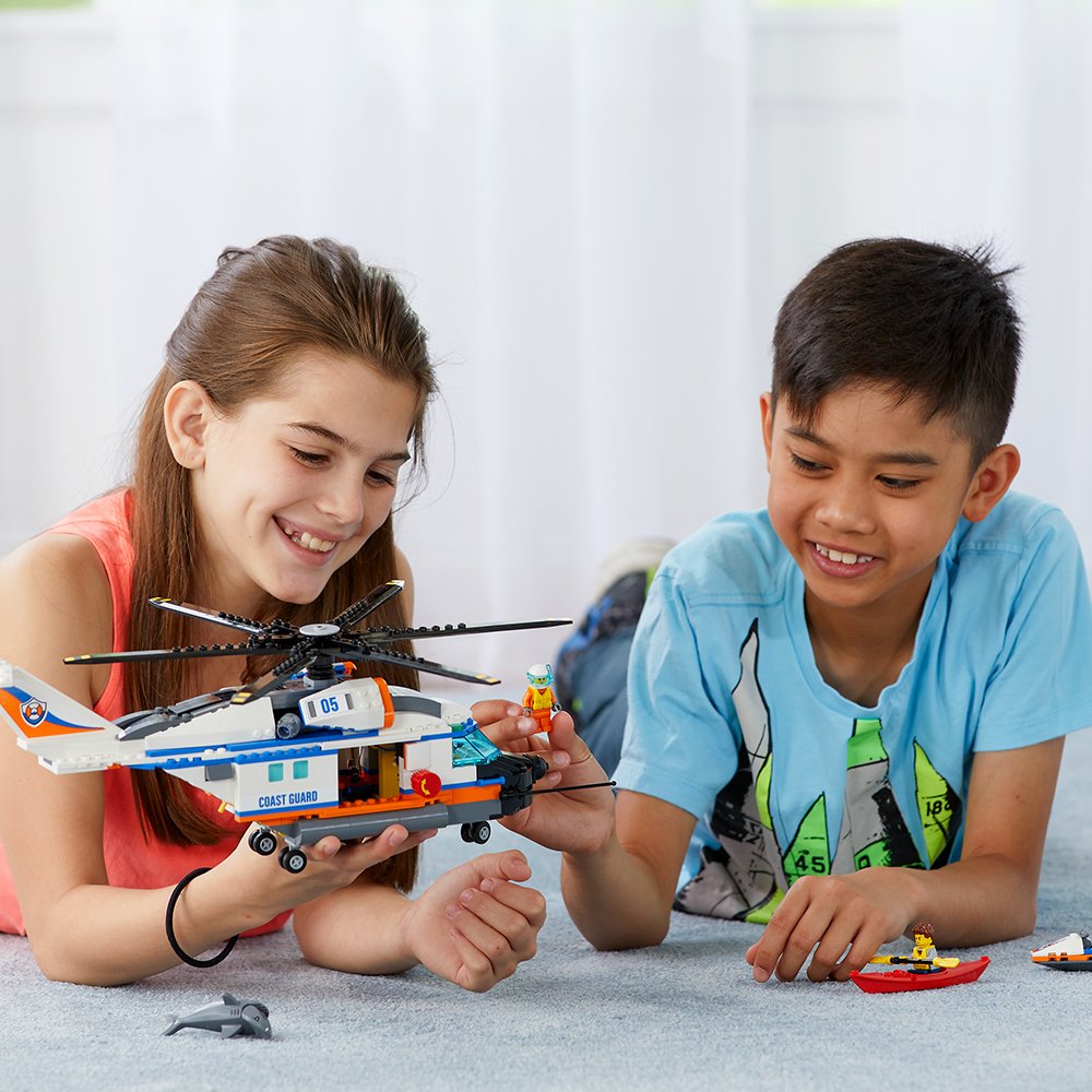 LEGO City Coast Guard Heavy-Duty Rescue Helicopter 60166 Building Kit - 415 Pieces Toy Set for Kids Ages 6-12 | Creative Play, Emergency Rescue Role Play & STEM Learning Activity