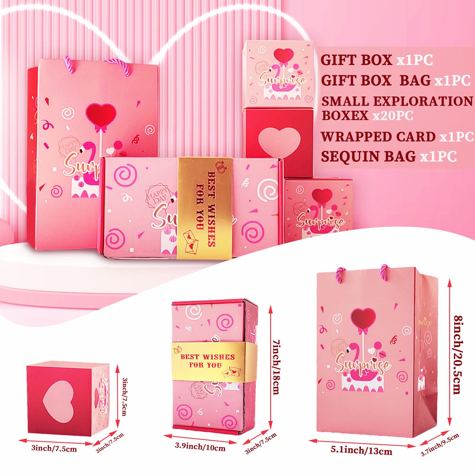 20 Bounce Unique Folding Money Explosion Gift Box with Confetti - Valentine's Day Proposal Birthday Anniversary Surprise Present - Perfect for Romantic Celebrations & Special Occasions